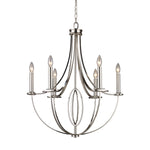 Dione 25'' Wide 6-Light Chandelier - Polished Nickel