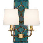 Williamsburg Lightfoot Wall Sconce - Mayo Teal Leather