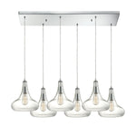 Orbital 30'' Wide 6-Light Rectangular Pendant - Polished Chrome