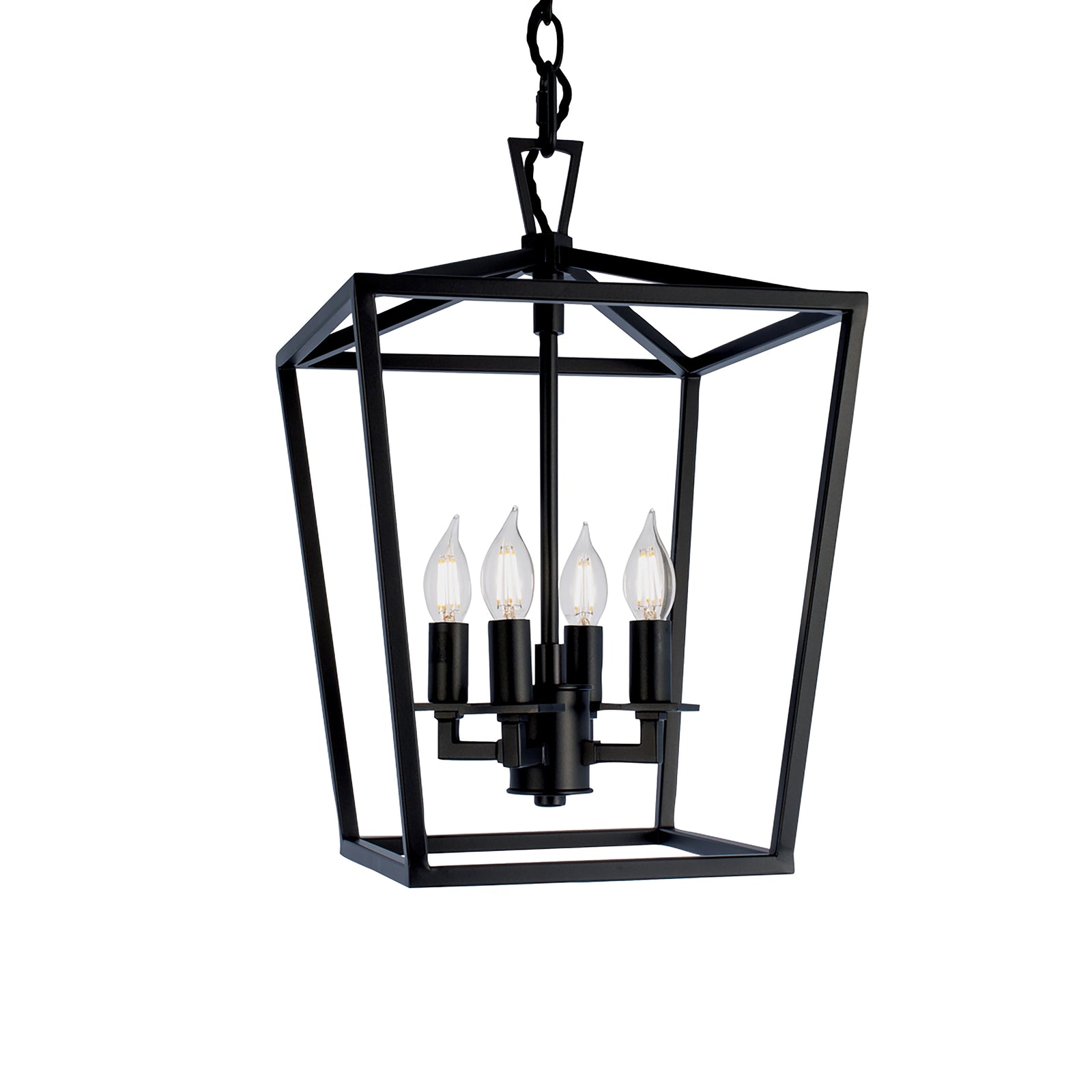 Cage 12'' Wide 4-Light Pendant - Matte Black