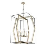 Mixed Geometries 32'' Wide 8-Light Chandelier - Silver Leaf