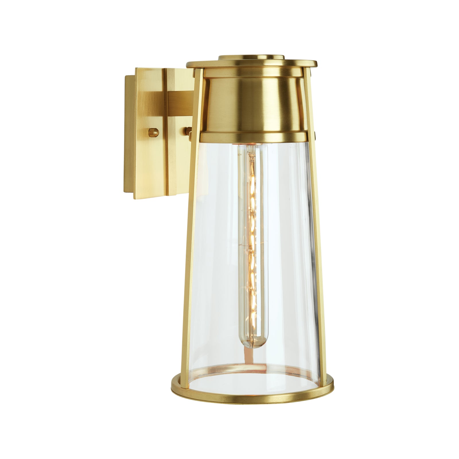 Cone 17'' High 1-Light Outdoor Sconce - Satin Brass