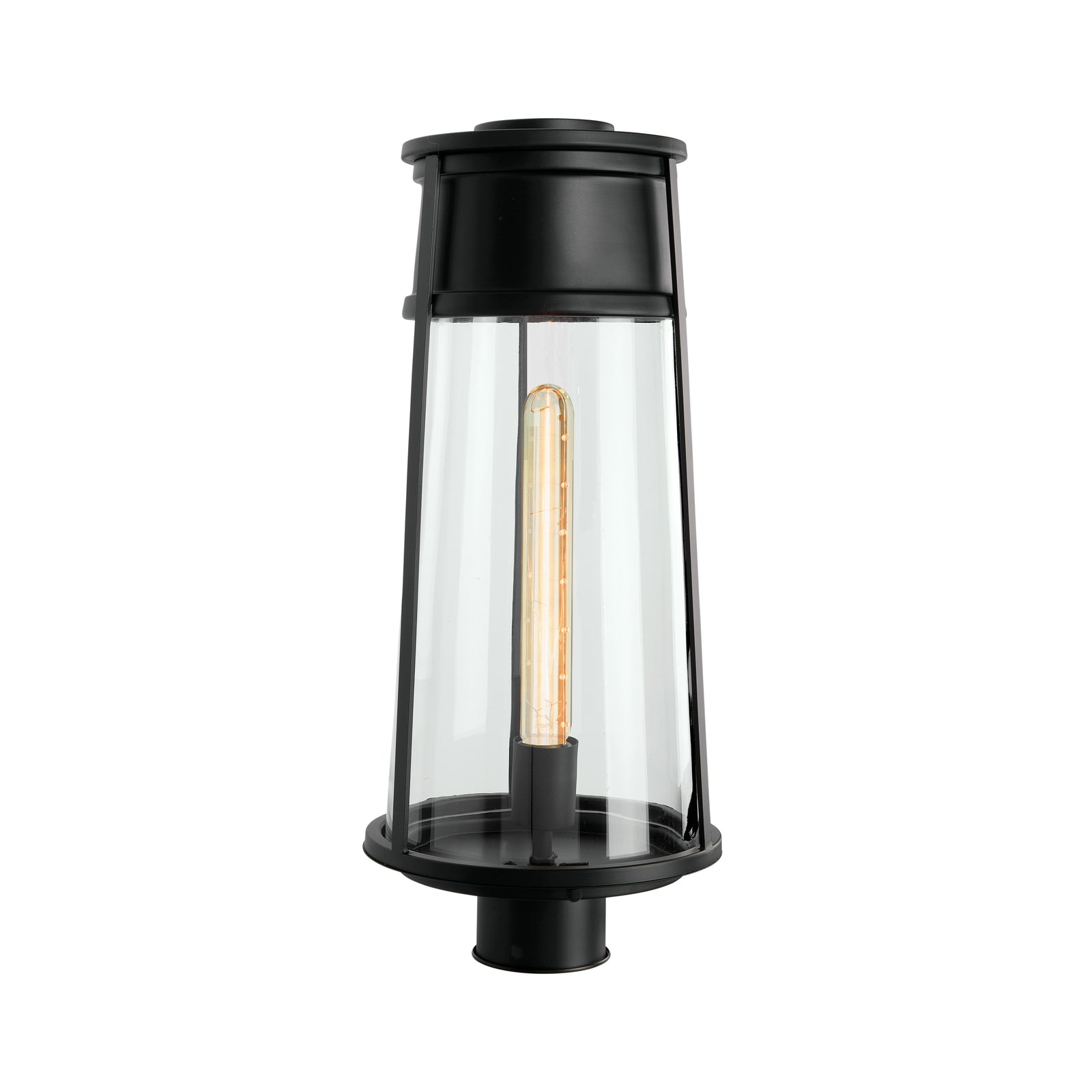 Cone 19.75'' High 1-Light Outdoor Post Light - Matte Black