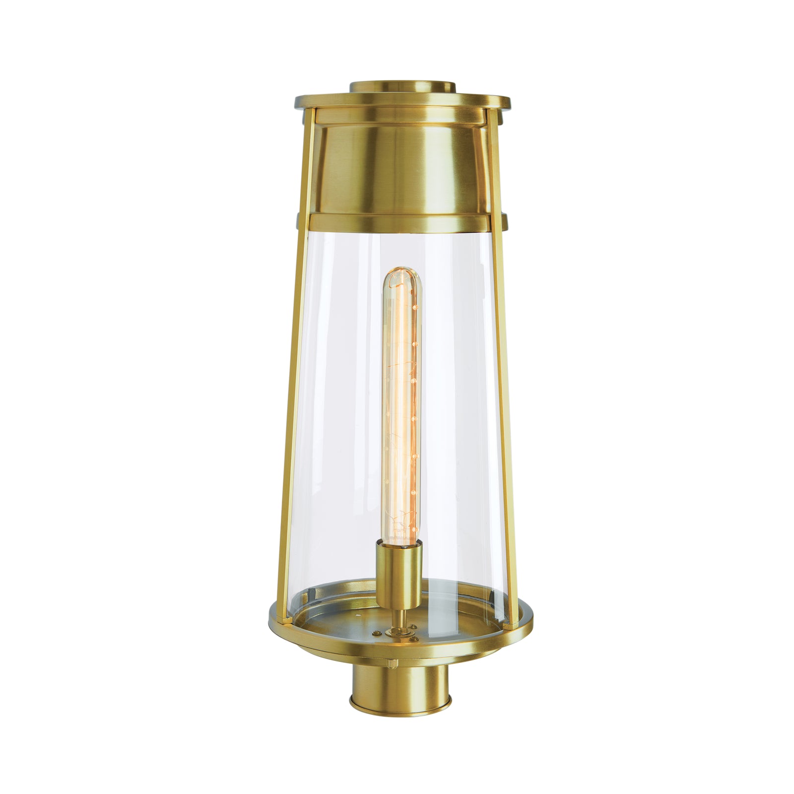 Cone 19.75'' High 1-Light Outdoor Post Light - Satin Brass