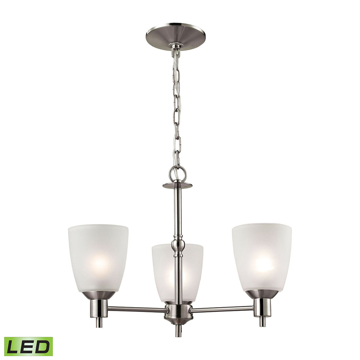 Jackson 20'' Wide 3-Light Chandelier - Brushed Nickel - Includes LED Bulb