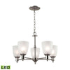 Jackson 22'' Wide 5-Light Chandelier - Brushed Nickel - Includes LED Bulb