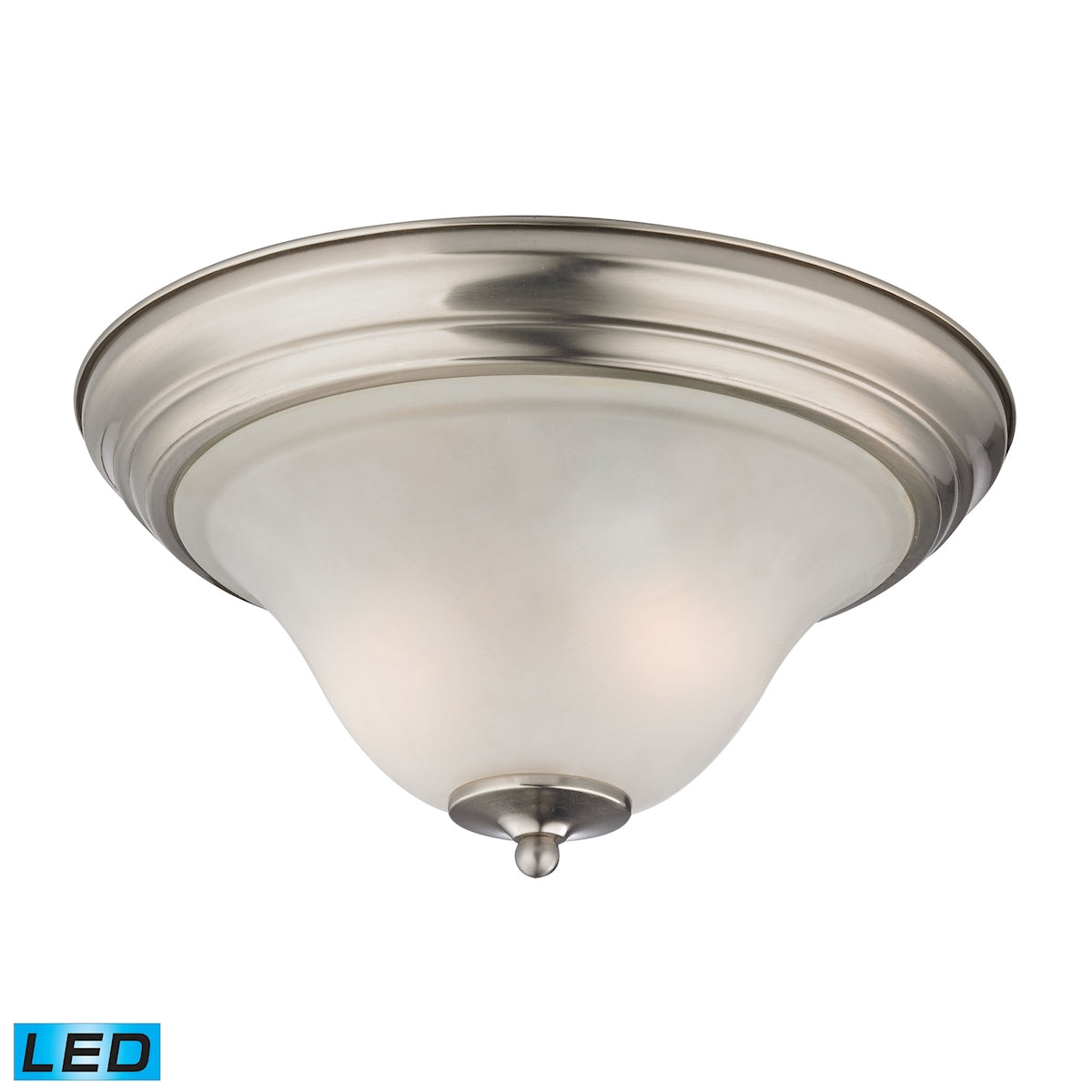 Kingston 13'' Wide 2-Light Flush Mount - Brushed Nickel Includes LED Bulbs
