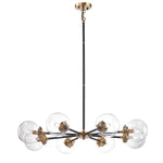 Boudreaux 36'' Wide 8-Light Chandelier - Matte Black with Antique Gold