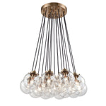 Boudreaux 29'' Wide 17-Light Chandelier - Matte Black with Antique Gold