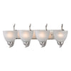 Kingston 4-Light Vanity Light in Brushed Nickel with White Glass