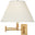 Antique Brass with Natural Side Pleat Fabric Shade
