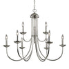 Montgomery 34'' Wide 9-Light Chandelier - Brushed Nickel