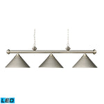Casual Traditions 51'' Wide 3-Light Linear Chandelier - Satin Nickel - Includes LED Bulb