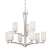 Pittman 31'' Wide 9-Light Chandelier - Brushed Nickel