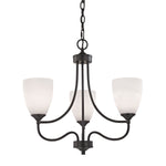 Arlington 22'' Wide 3-Light Chandelier - Oil Rubbed Bronze with White Glass