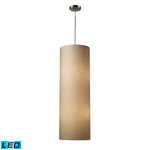 Fabric Cylinders 12'' Wide 4-Light Pendant - Satin Nickel - Includes LED Bulbs