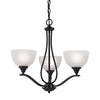 Bristol Lane 23'' Wide 3-Light Chandelier - Oil Rubbed Bronze with White Glass