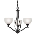 Bristol Lane 23'' Wide 3-Light Chandelier - Oil Rubbed Bronze with White Glass