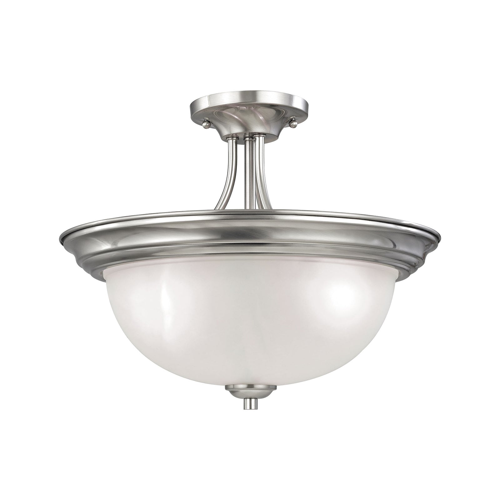 Bristol Lane 16'' Wide 3-Light Semi Flush Mount - Brushed Nickel