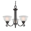 Hamilton 25'' Wide 3-Light Chandelier - Oil Rubbed Bronze with White Glass