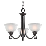 Hamilton 25'' Wide 3-Light Chandelier - Oil Rubbed Bronze with White Glass