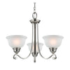 Hamilton 25'' Wide 3-Light Chandelier - Brushed Nickel with White Glass