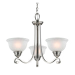 Hamilton 25'' Wide 3-Light Chandelier - Brushed Nickel with White Glass