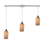 Sandstone 36'' Wide 3-Light Slim Linear Pendant - Satin Nickel
