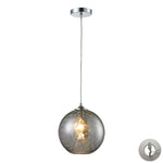 Watersphere 10'' Wide 1-Light Pendant - Polished Chrome with Smoke - Includes Adapter Kit