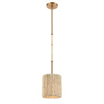 Abaca 8'' Wide 1-Light Mini Pendant - Satin Brass