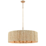 Abaca 33'' Wide 8-Light Chandelier - Satin Brass