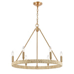 Abaca 27'' Wide 6-Light Chandelier - Satin Brass