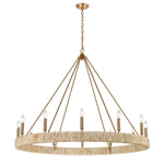 Abaca 48'' Wide 12-Light Chandelier - Satin Brass