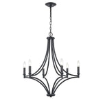 Spanish Villa 26'' Wide 6-Light Chandelier - Charcoal