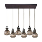 Danica 30'' Wide 6-Light Rectangular Pendant - Oil Rubbed Bronze