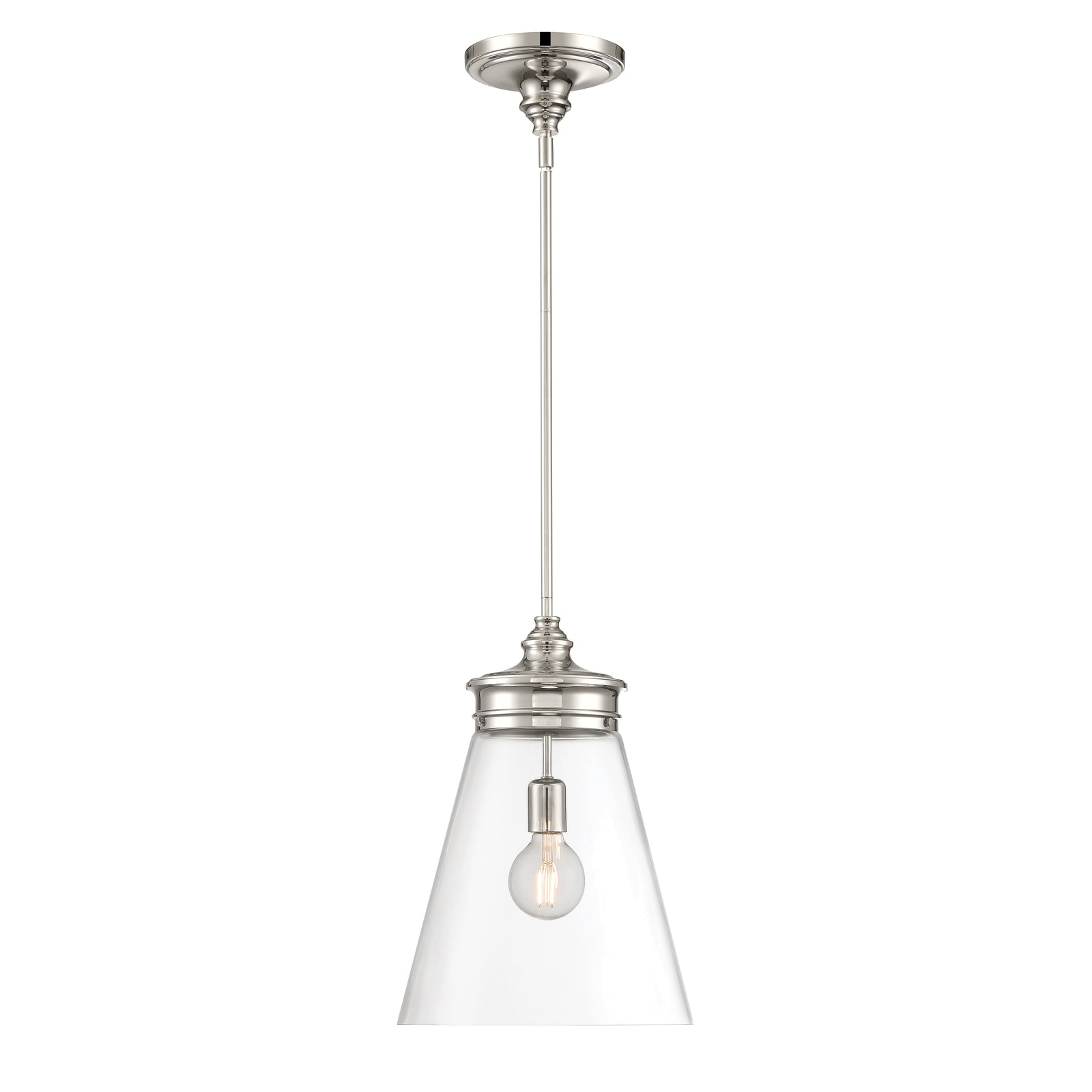 Emma 12'' Wide 1-Light Pendant - Polished Nickel
