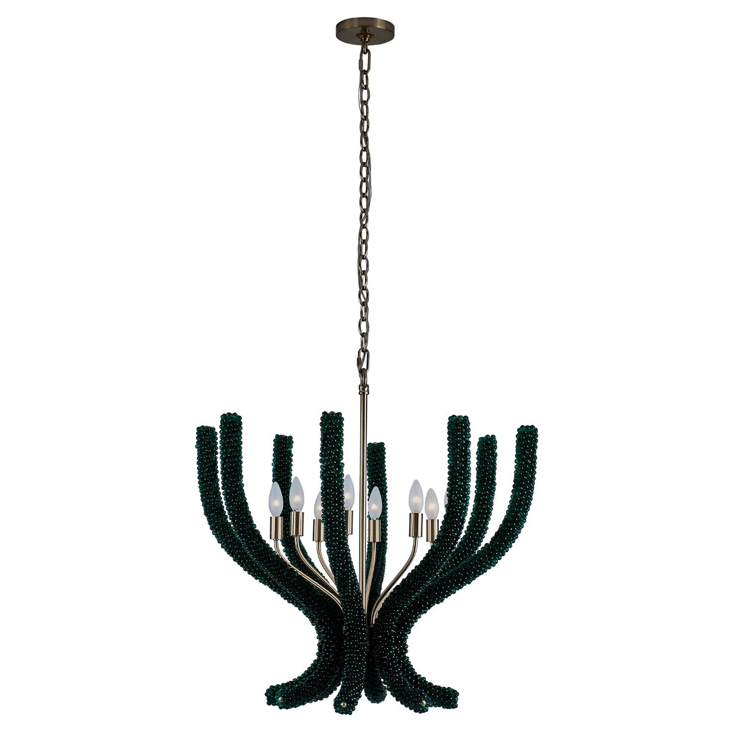CORAL 30 IN GREEN CHANDELIER