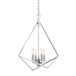 Trapezoid Cage 18'' Wide 4-Light Chandelier - Polished Nickel