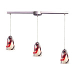 Fuego 36'' Wide 3-Light Linear Pendant - Satin Nickel and Cream White