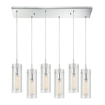 Swirl 32'' Wide 6-Light Rectangular Pendant - Polished Chrome