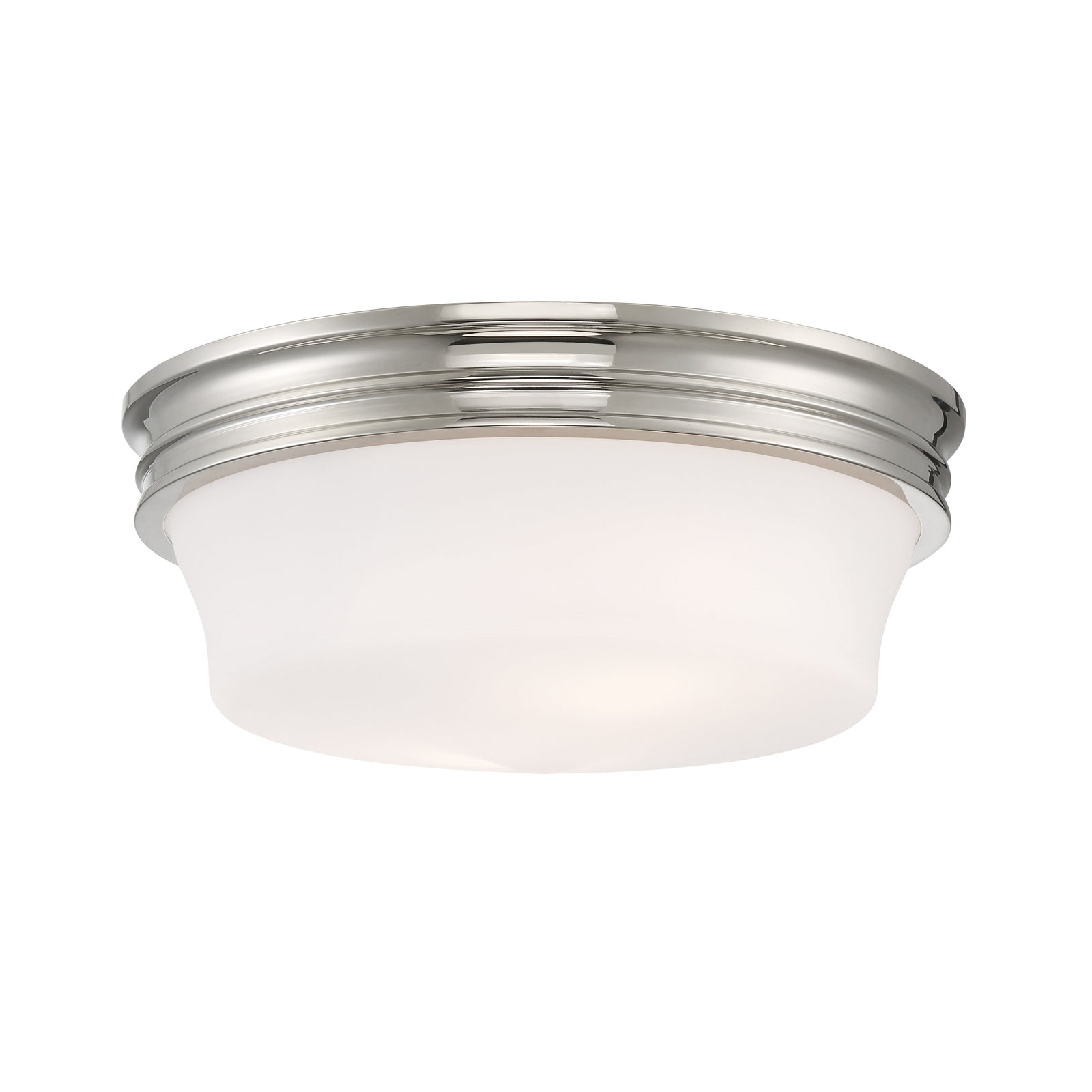 Galen 14'' Wide 3-Light Flush Mount - Polished Nickel