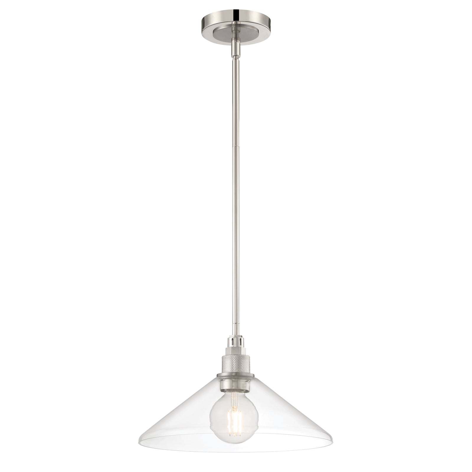 Charis 12.5'' Wide 1-Light Pendant - Polished Nickel with Brushed Nickel