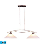 Elysburg 31'' Wide 2-Light Linear Chandelier - Satin Nickel - Includes LED Bulb