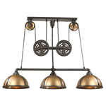 Torque 62'' Wide 3-Light Linear Chandelier - Vintage Rust