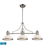 Chadwick 47'' Wide 3-Light Linear Chandelier - Satin Nickel - Includes LED Bulb