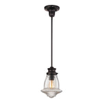 Schoolhouse 8'' Wide 1-Light Mini Pendant - Oil Rubbed Bronze