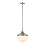 Mid-Century Schoolhouse 12'' Wide 1-Light Mini Pendant - Satin Nickel