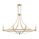 Noura 46.5'' Wide 6-Light Linear Chandelier - Champagne Gold