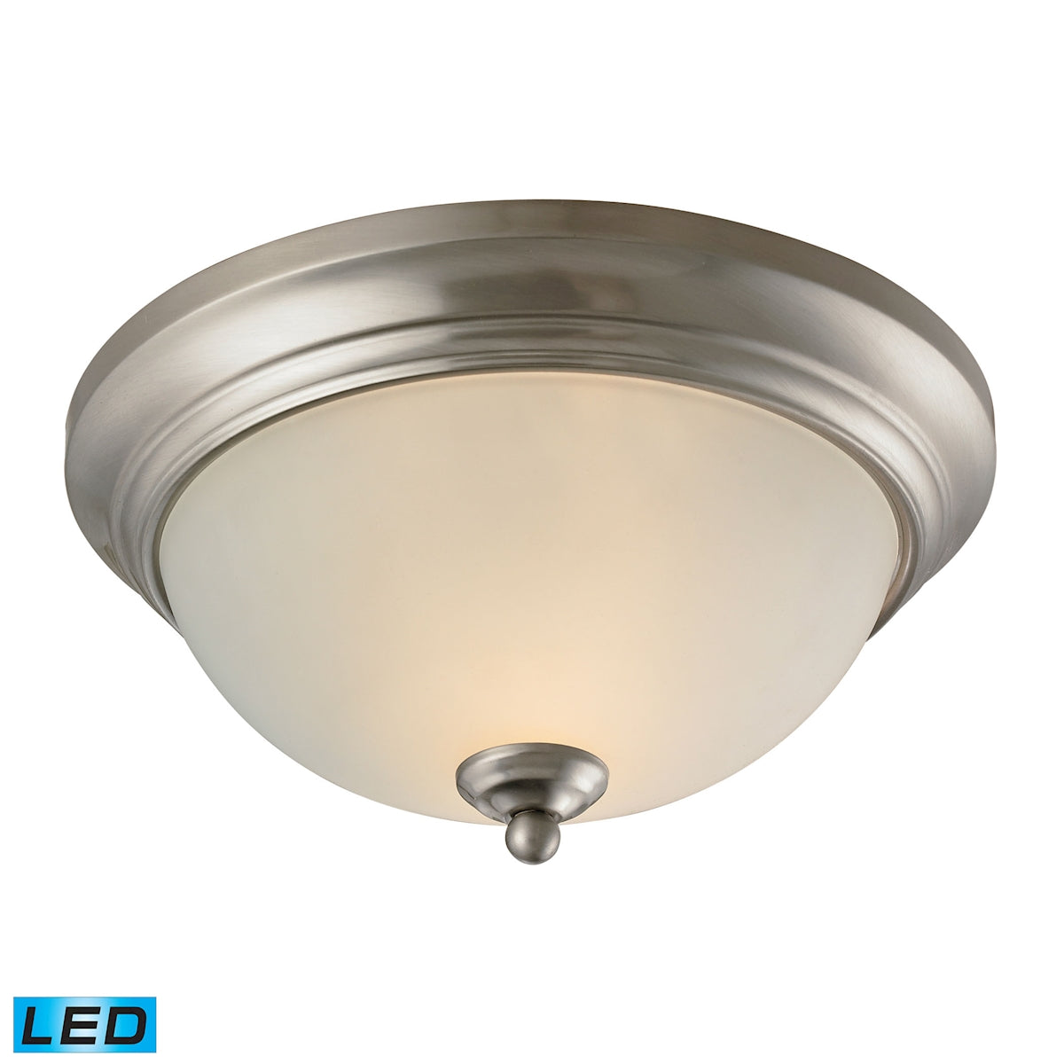 Huntington 11'' Wide 2-Light Flush Mount - Brushed Nickel - Includes LED Bulbs