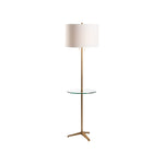 Blythwood Floor Lamp w/ Glass Table - Aged Brass